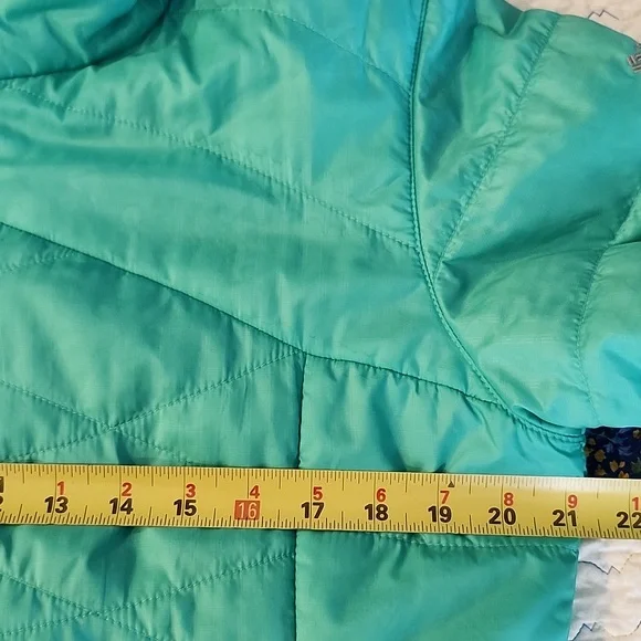 Columbia Women's White Out II Teal Puffer Jacket Size L Omni-Heat Thermal Lining - Picture 15 of 16